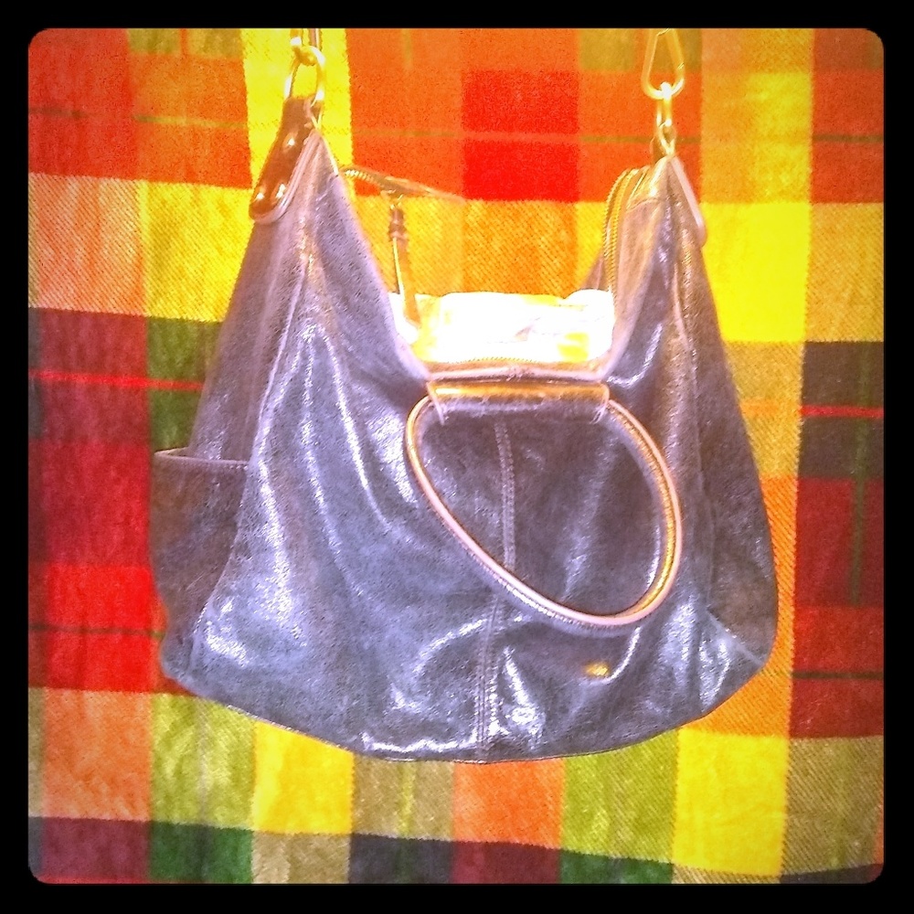 Sheila hobo black leather bag